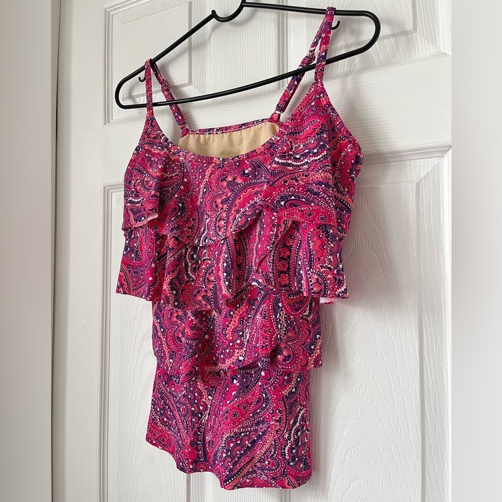 Miraclesuit DD Cup Tankini Top Pink Paisley Size 10 - Picture 7 of 7
